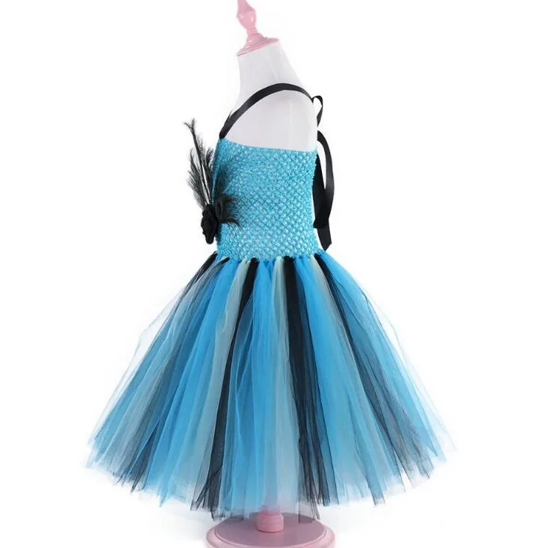 Платье-пачка принцессы с павлином для девочек; обруч для волос на день рождения девочки; Бальные платья; вечерние платья; Детские тюлевые