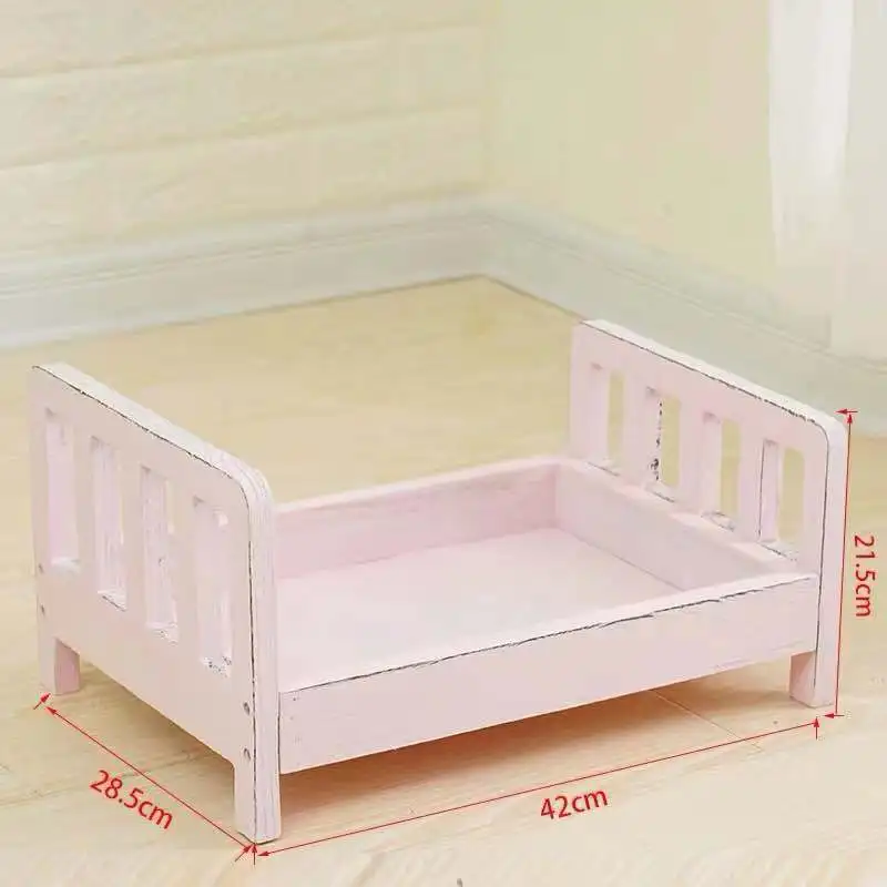 IMBABY новорожденный реквизит для фотосъемки деревянная Съемная кровать детский фон для фотосъемки аксессуары новорожденный студийный реквизит для фотосъемки - Цвет: Pink bed