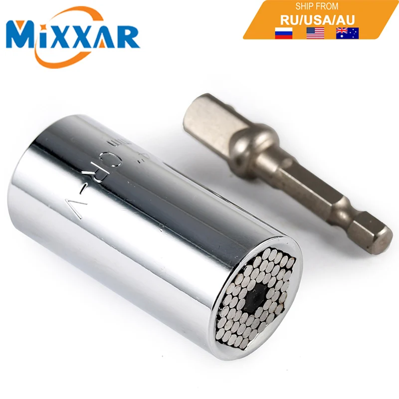 

ZK20 Home Multi Function Ratchet Universal Socket 7-19mm Power Drill Adapter Car Hand Tools for Various Screws Dropshipping