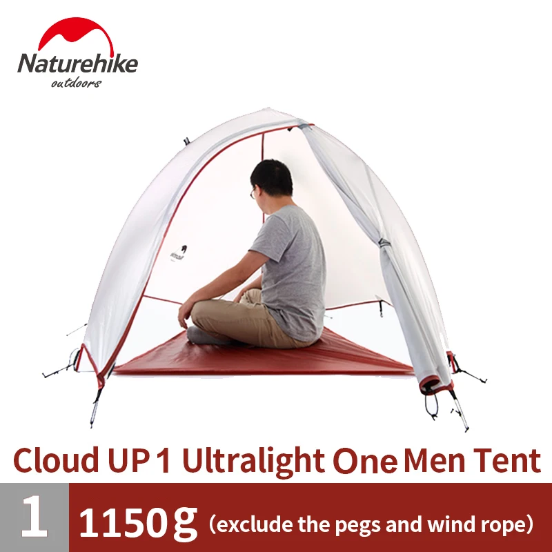 Naturehike Cloud Up Series 1 2 3 человек Сверхлегкий тент 20D силиконовый тент двухслойный Открытый Кемпинг туристический тент с бесплатным ковриком