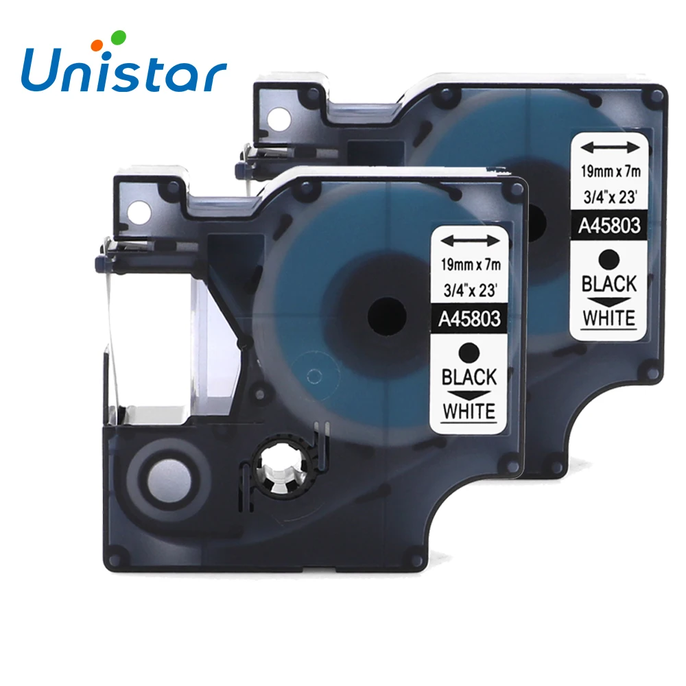 UNISTAR 2 PCS Label Printer Ribbons Tapes Compatible for DYMO Label