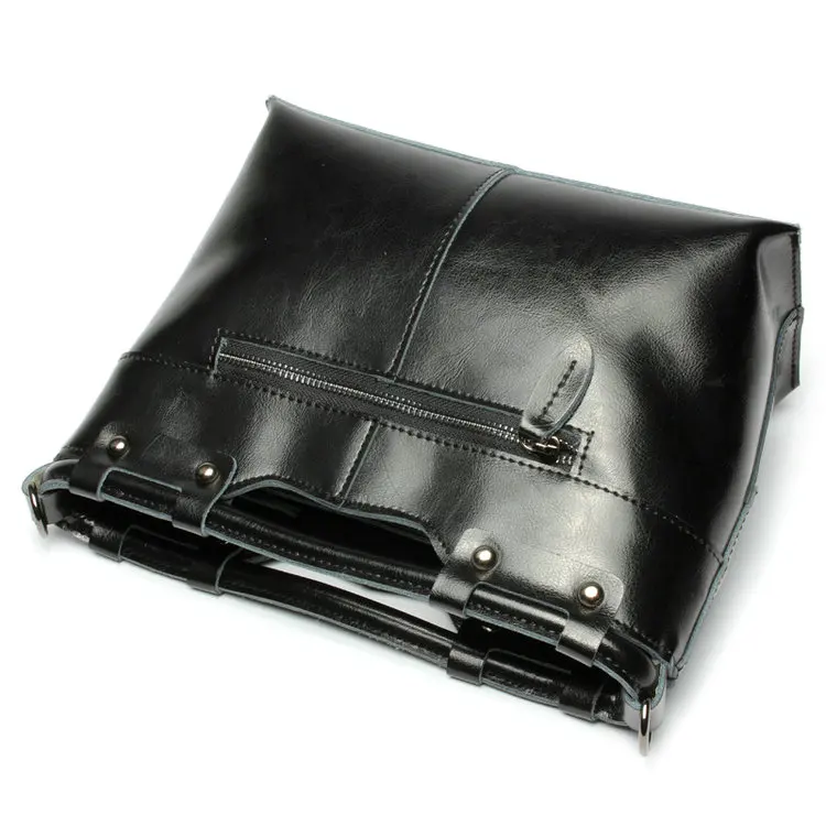 QIAOBAO натуральная кожа сумка женская через плечо сумка модная кожаная сумка женская сумка на плечо сумка-тоут - Цвет: Черный