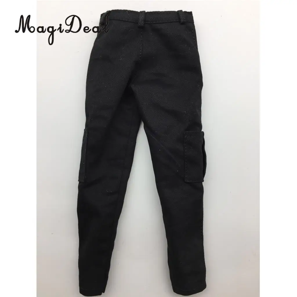 MagiDeal 1/6 Scale Mens Black Casual Pants Trousers for 12 Inch Male Action Figure Body   Dolls Accs