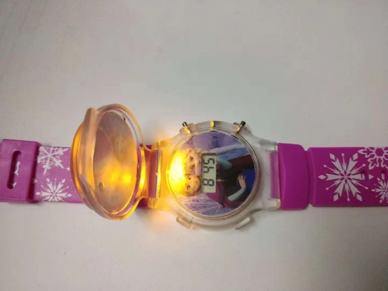Детские часы с изображением Эльзы и мигающий светильник с календарем из мультфильма «Холодное сердце»