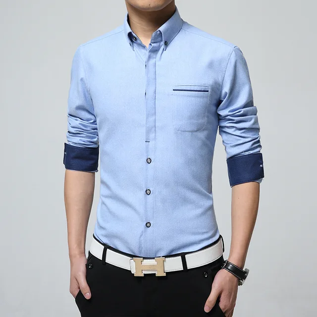 Aliexpress.com : Buy New Men Shirt Long sleeve Slim Fit Men Clothes ...