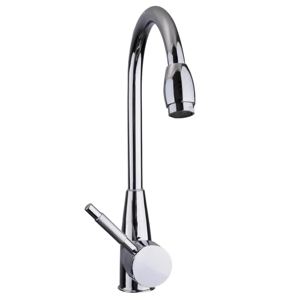Stainless Steel 360 Degree Swivel Faucet Hot Cold Water Mixer Tap Pull Out Kitchen Tap Silver Bathroom Faucet