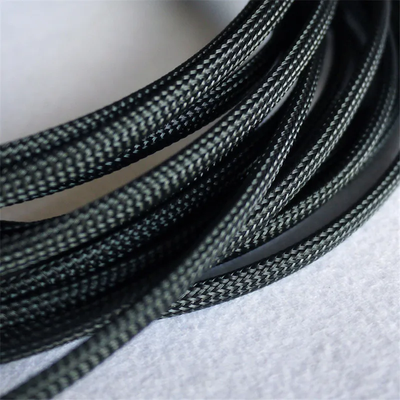 

1/5/20/50/200 Meters Black - High quality 6mm Braided PET Expandable Sleeving High Density Sheathing Plaited Cable Sleeves