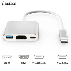 Тип C концентратор Leadzoe USB C разветвитель с 1 HDMI 4 К порт и 1 Тип C зарядный порт и 1 USB 3,0 концентратор разветвитель адаптер