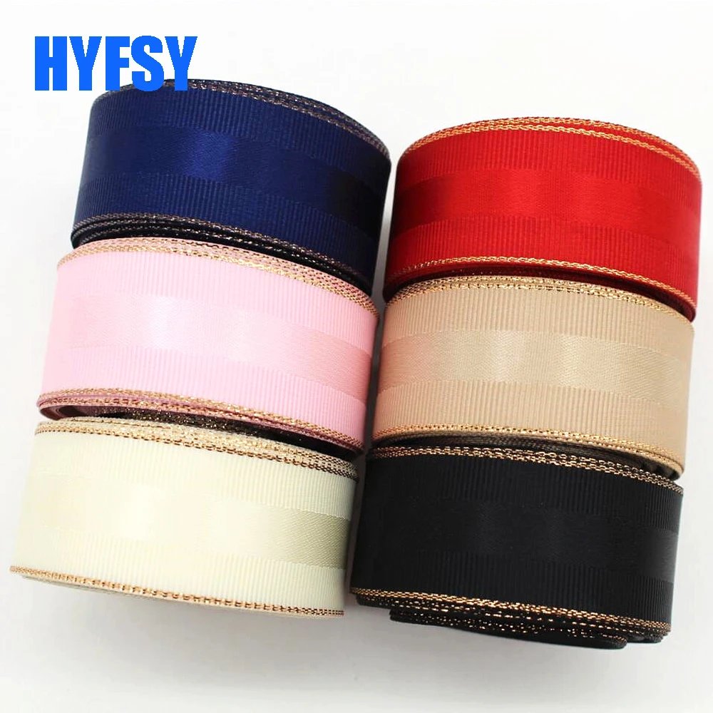 10 25 38mm phnom penh ribbon 50 yards DIY handmade materials gift wrap headdress bow wedding cake decoration rose gold wholesale | Дом и сад