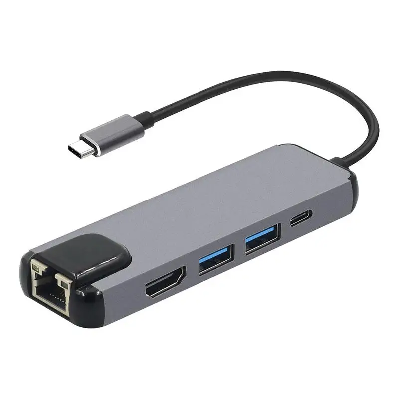 

5 In 1 USB C Hub HDMI Type C Hub To HDMI Gigabit Ethernet Rj45 Bluetooth Adapter For Macbook Matebook Samsung S8