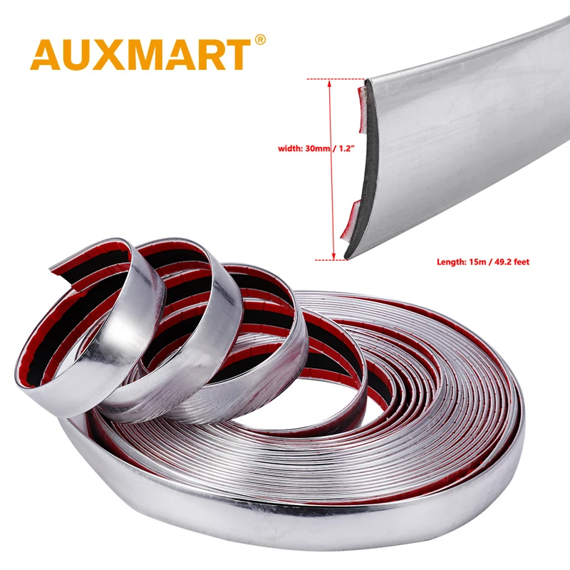 Auxmart Универсальная автомобильная декоративная линия хромированная формовочная