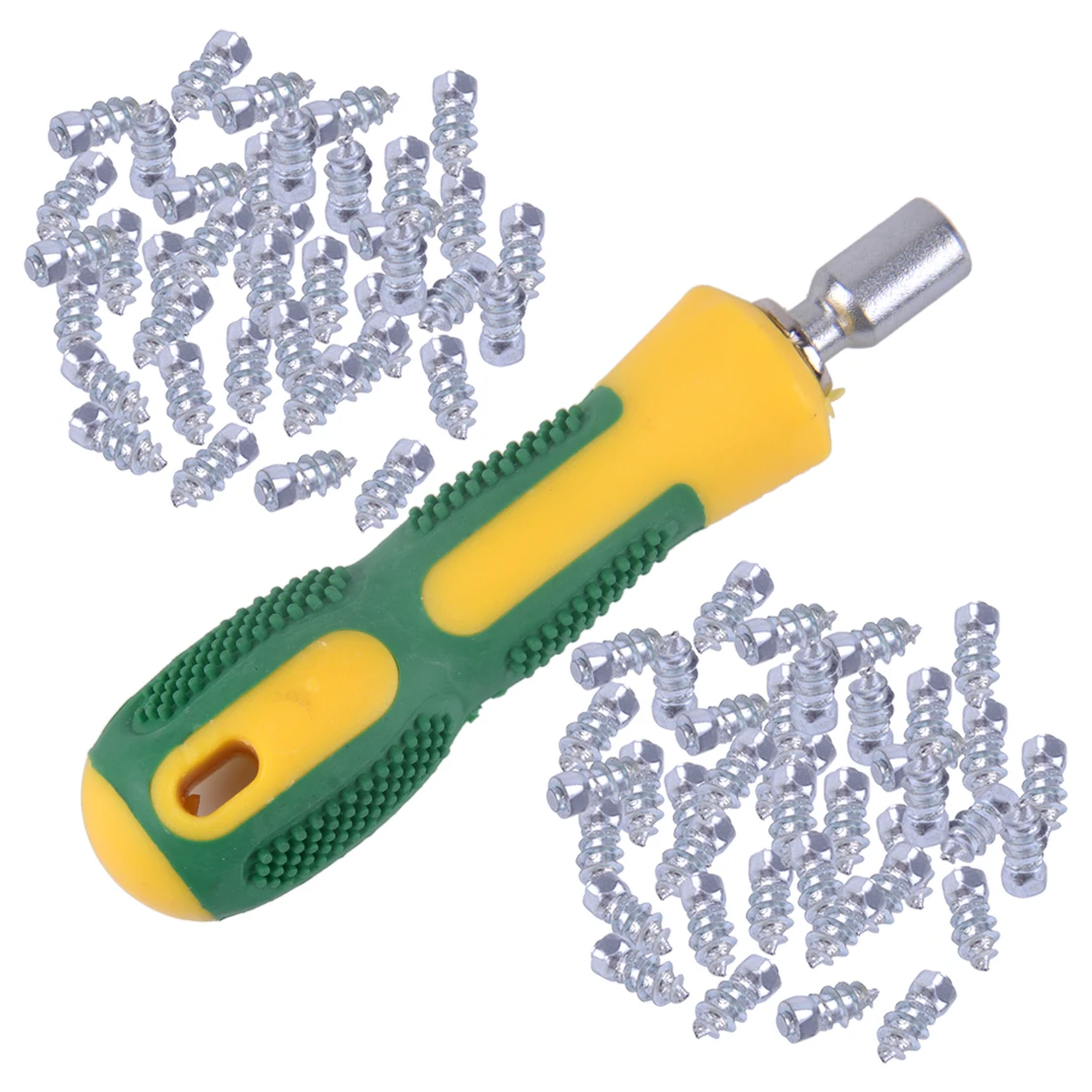 

CITALL 100pcs 15mm Car Wheel Tyre Tire Tread Anti-Slip Stud Spike Screw with Sleeve Tool Winter Snow Ice Road Accessories