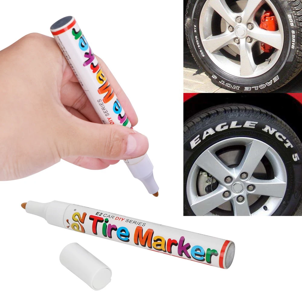 Car Tyre Paint Marker Pen for Car Motorcycle DIY Waterproof White Color