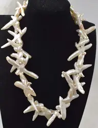 Wow! Пресноводное Жемчужное ожерелье Белый округлый 3-5 мм и крест 18-30 мм 20 дюймов природа fppj оптом beadsAA