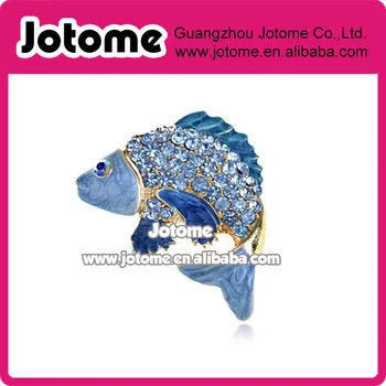

1.5 Width Koi Fish Pin Brooch Gold Tone Enamel With Aqua Blue, Green Or Purple Crystal Rhinestones