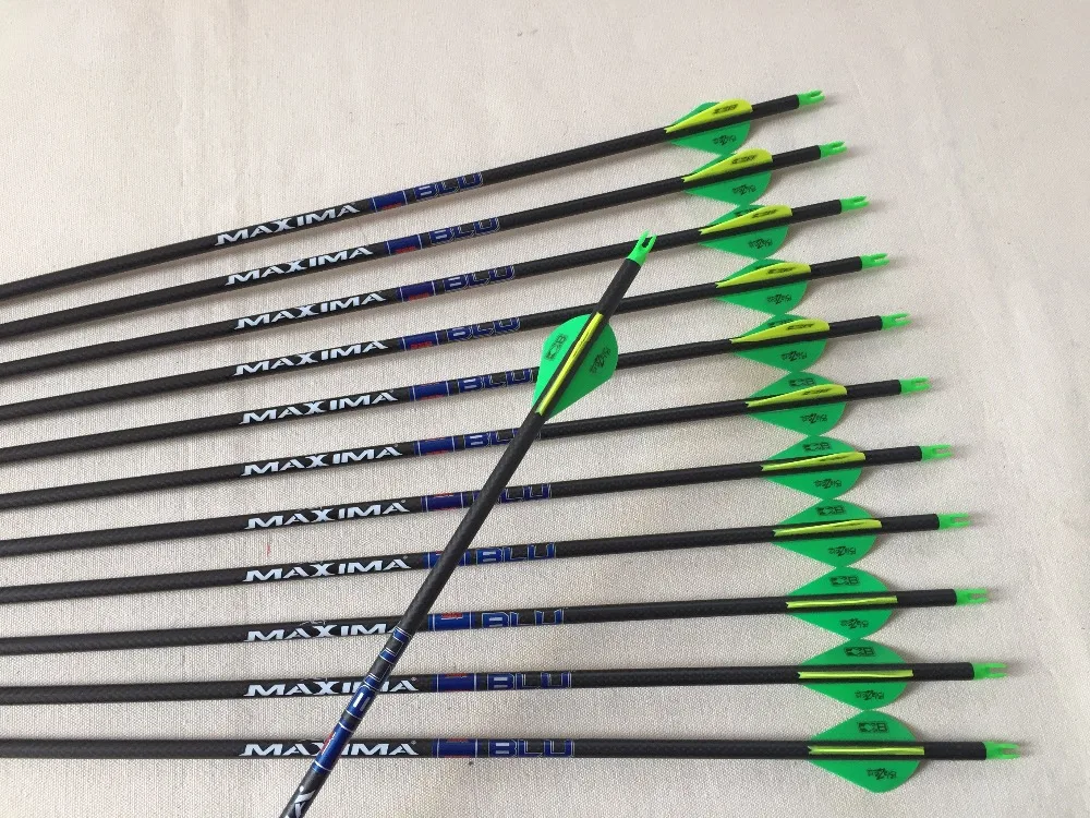 Buy 12pcs spine340 pure carbon arrow 3K weave arrow