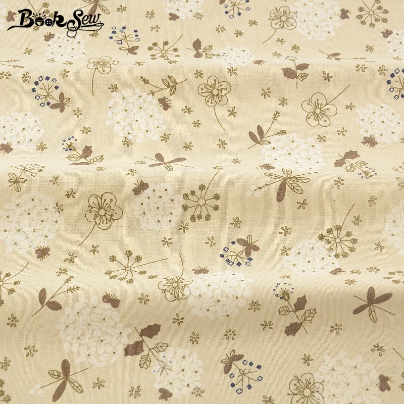 Booksew Home Textile Cotton Linen Fabric Flower Design Sewing Material Tablecloth Pillow Bag Curtain Cushion Zakka Tissu CM|design textil|textiles