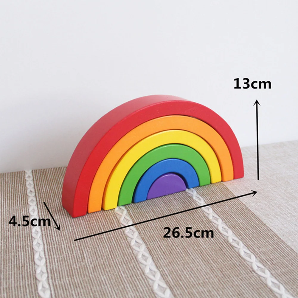 DROPSHIPPIN 6Pcs wooden rainbow blocks wooden building blocks For Kid Rainbow Building Blocks Montessori educational wooden toy DROPSHIPPIN 6Pcs wooden rainbow blocks wooden building blocks For Kid Rainbow Building Blocks Montessori educational wooden toy