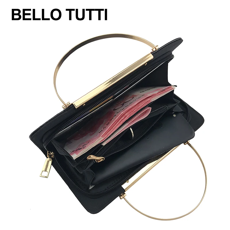 Женский кошелек с вышитыми цветами BELLO TUTTI модный длинный на молнии отделением