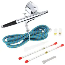 TD-130K Гравитация двойного действия комплект спрей пистолет с нейлоновая трубка/иглы и 0,2/0,3/0,5 мм сопло-насадка для процесс ремесло