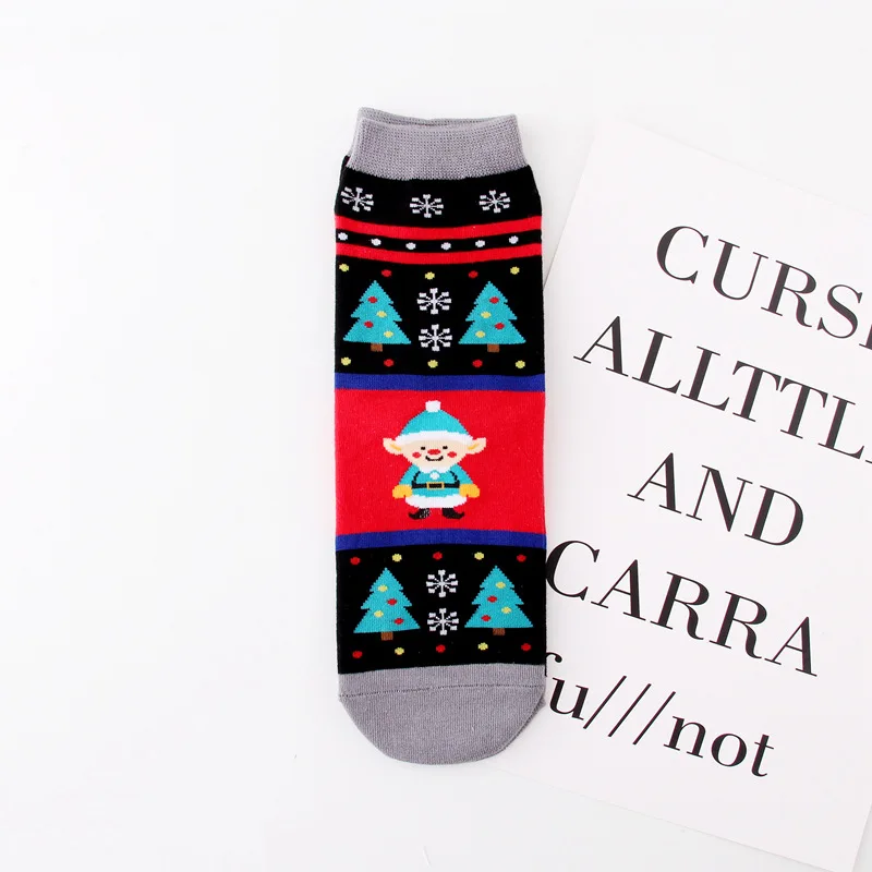 Emmaaby/ г. Новые модные мягкие хлопковые теплые носки унисекс с Санта-Клаусом для девочек и женщин Рождественский подарок