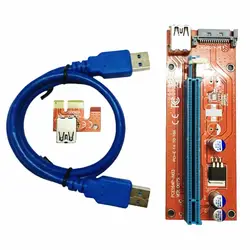 Универсальный PCI-E для Райзер-карта PCIe 1X до 16X кабель с 15 Pin для питания SATA USB 3,0 кабель добыча видеокарты Лидер продаж