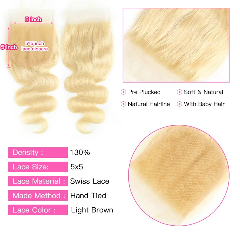 Facebeauty 613 Мёд блондинка Цвет волнистые натуральные пряди Remy перуанские