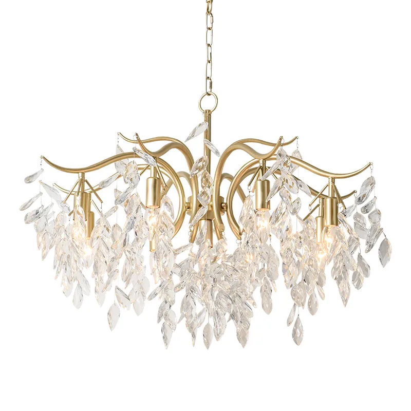 

high quality large crystal chandelier gold crystal lamp Dia110*H65cm luxury foyer chandeliers dinning room hanglamp lights