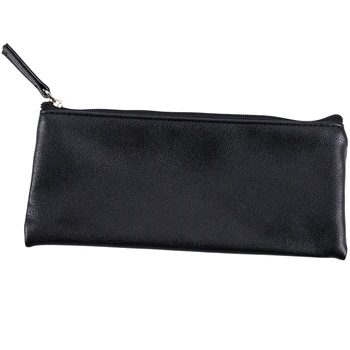 

Leather Pencil Case Pouch Bag with Zipper,Pencil Case Soft Pencil Case Makeup Pouch Cosmetic Pouch(Black)