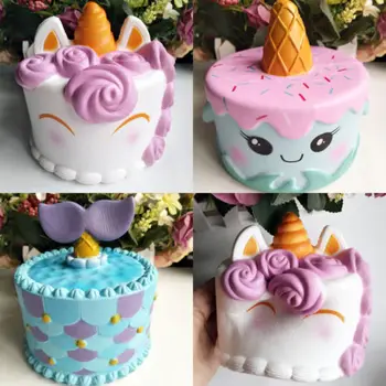 

Hot sell Unicorn Mermaid Cake Slow Rising Scented Squishy Squeeze Charms Toys Collections