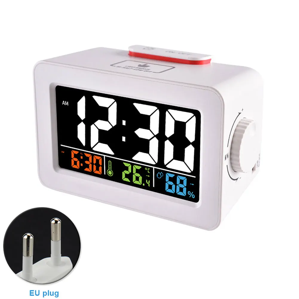 

Alarm Clock Desk Indoor Outdoor Digital USB Phone Charger Electronic Weather Temperature Humidity Wireless Wake Up Bedside