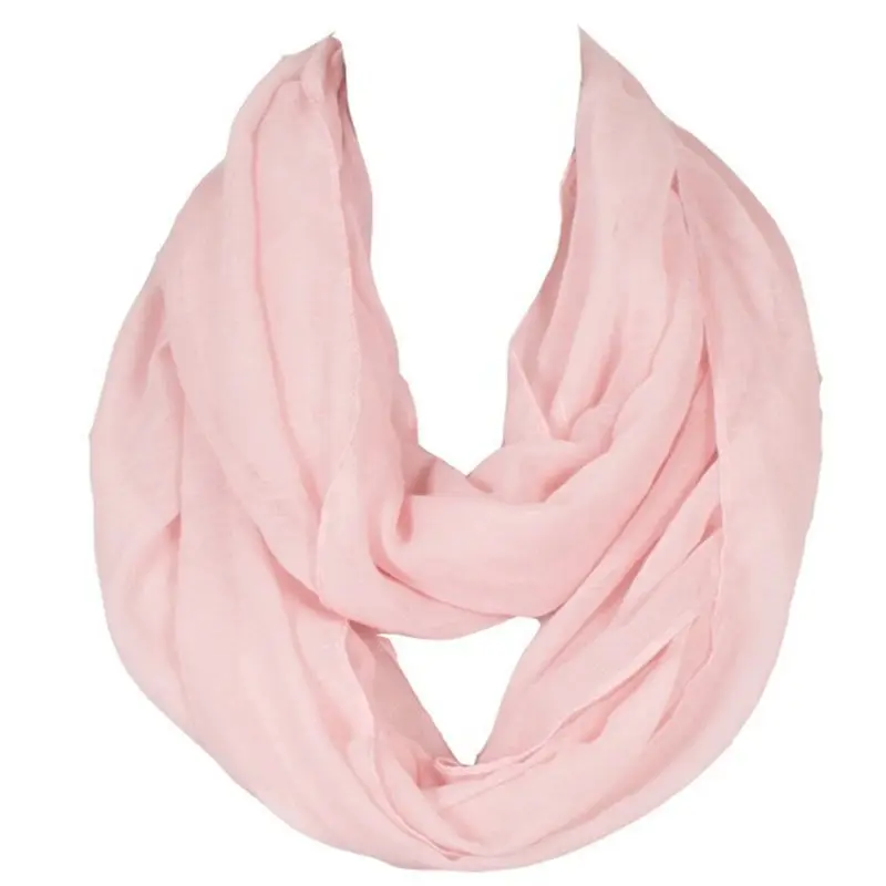 Новинка, Модный женский шарф бесконечности, дизайн с твердой вуалью, полиэстер, зимний теплый женский шарф с кольцом, размер 180*70 см