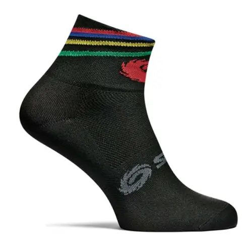 Новые короткие спортивные носки для велоспорта цветные полосатые дышащие профессиональные Компрессионные носки для гоночного велосипеда
