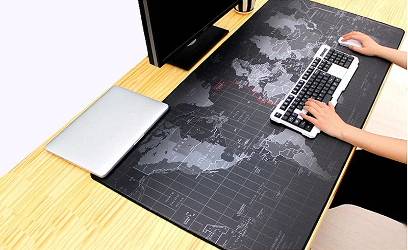 Hot Selling Extra Large Mouse Pad Old World Map Gaming Mousepad Anti-slip Natural Rubber Gaming Mouse Mat with Locking Edge