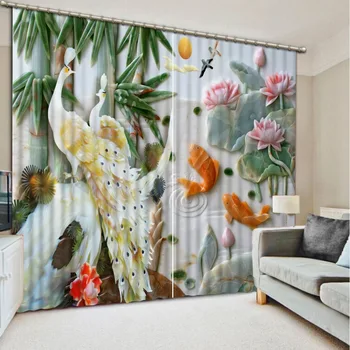 

3d curtains 3D Printing Curtains Chinese Luxury 3D Window Curtains Bedroom Living Room Printing Curtains CL-D150
