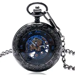 Винтаж карманные часы механические Для мужчин с часами с 30 см цепи кулон Часы Для мужчин S
