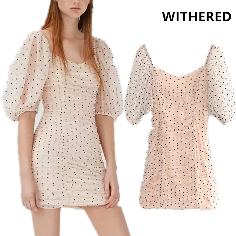 

Withered autumn dress women vestidos england style tulle hollow out sexy party summer dress minii dress 2 piece set plus size