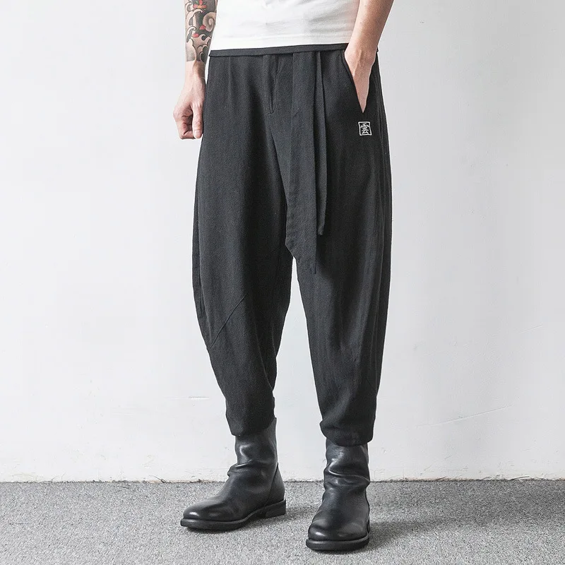 Hot 2019 autumn large size hahalan skateboard pants men's casual loose pants drawstring jogging pants khaki M L XL XXL 3XL4XL5XL
