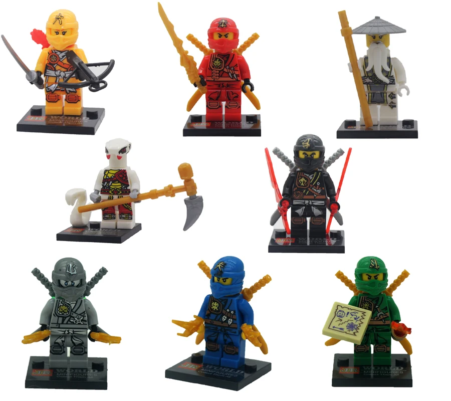 

2016 New 8pcs Cole Kai Jay Lloyd Skylor Zane Mini Blocks Ninja go DIY Lepine Bricks Gift Toys Compatible with Minifig