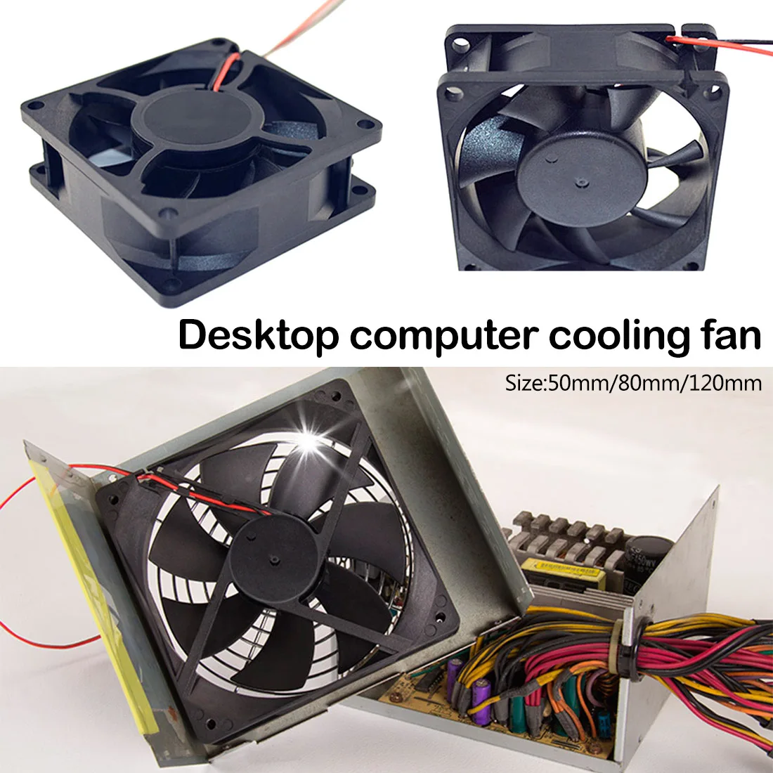 DC Brushless Cooling PC Computer Fan 12V 12025s 120x120x25mm 0.2A 2 Pin Wire UE