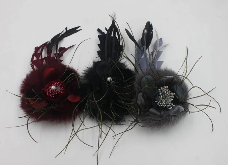 

Organza Decoratived Flower Brooch Fascinator Hat Headwear Headpiece