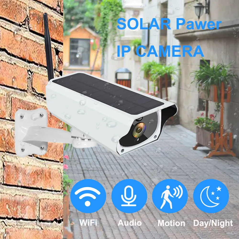 

1080P Solar IP Camera 2MP Wireless Wi-fi Battery Security Surveillance Waterproof Outdoor Camera Two Way Audio Video Recorder