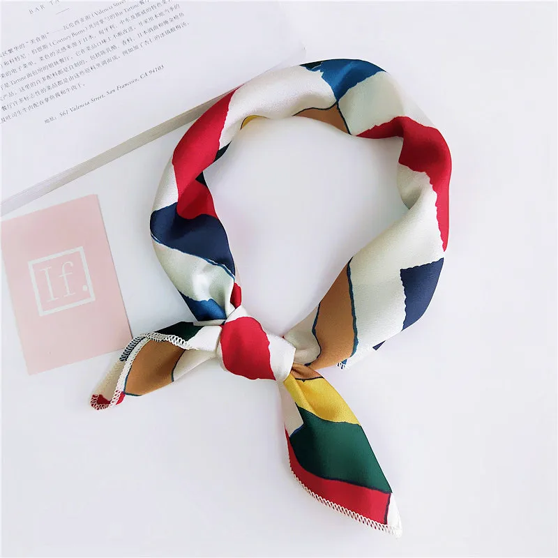 Горячая Распродажа маленький квадратный атласный шарф искусственный шелковый шарф женский элегантный женский платок бандана аксессуары - Цвет: 13