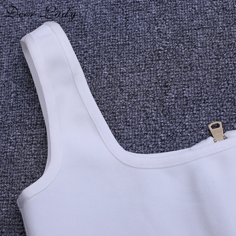 Deer Lady Autumn 2 Piece Bandage Set 2018 kim kardashian Bodycon Mesh Sheer Dress Women Glitter Dress Party White Sexy Crop Top