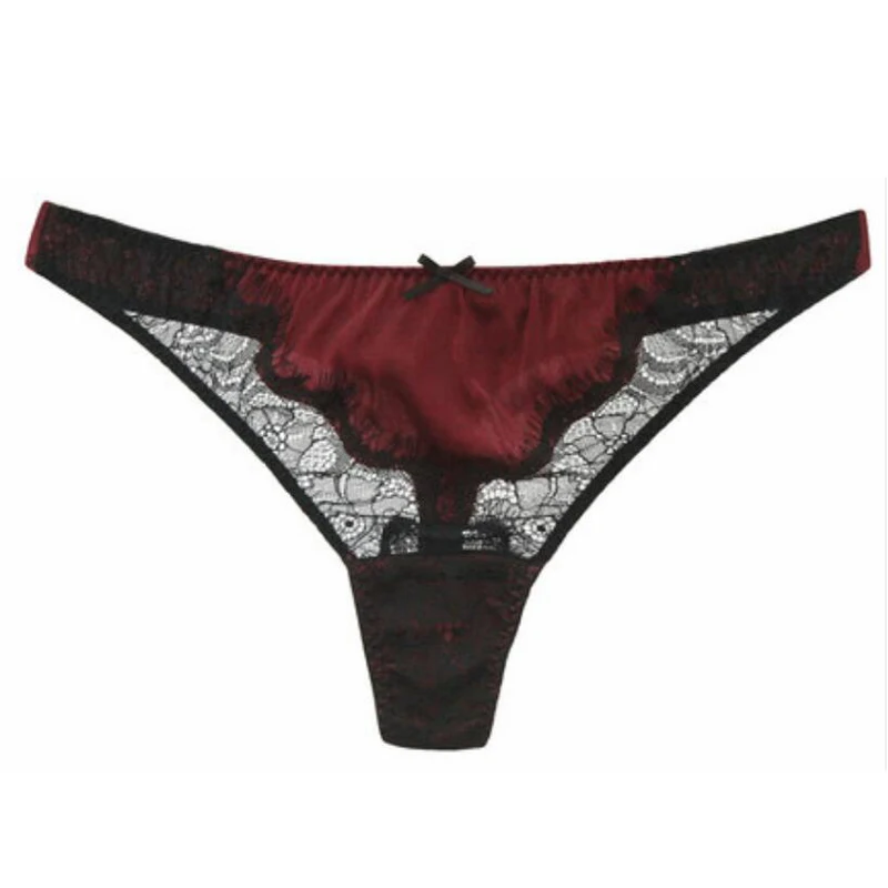 

Bogeda Silk Sexy Women Thongs G string 100% Silk Underwear Lingerie Culotte Red Green Black Sexy Thong Free Shipping