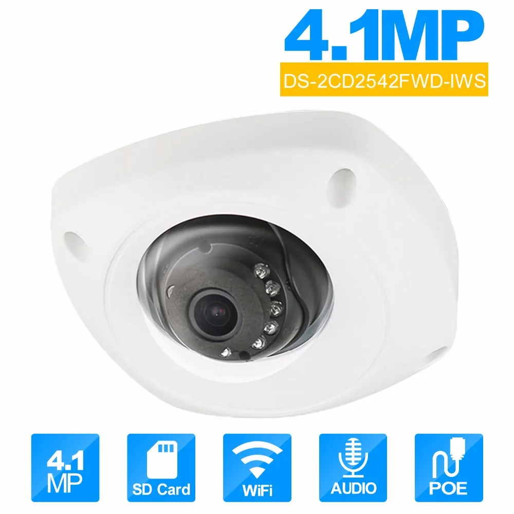 

HIKvision DS-2CD2542FWD-IWS Wilress IP Camera English version Audio 4MP WDR Mini Dome Network Camera with WIFI