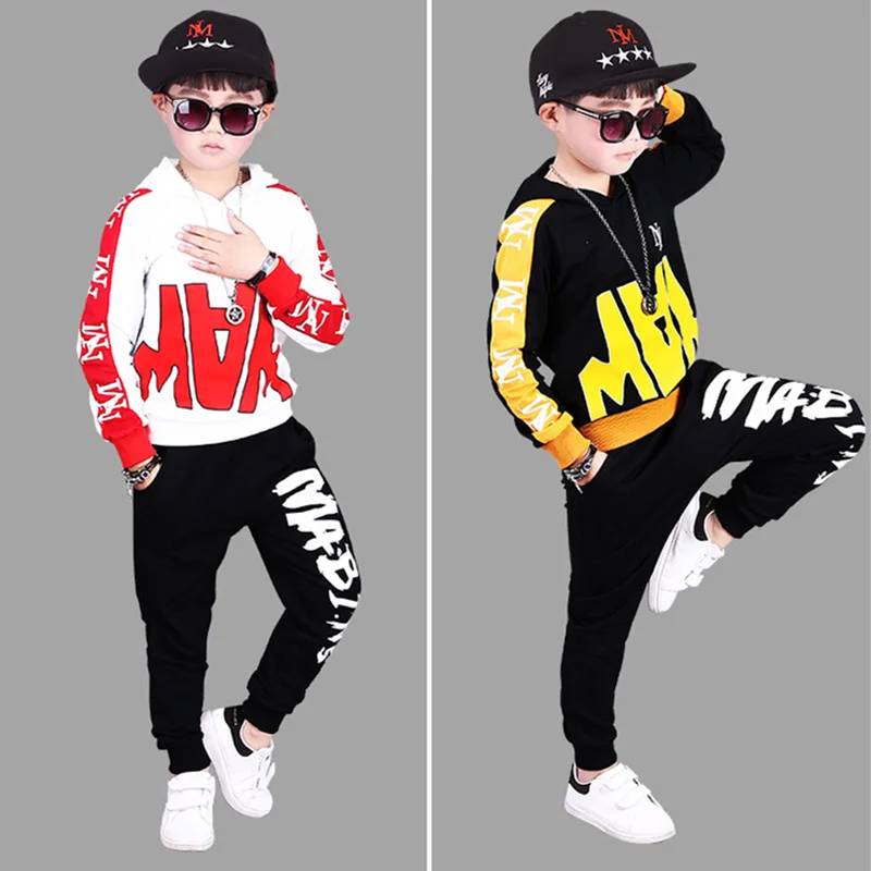 

Boys Letter Clothes 2 Piece Set Top and Pants Children Print Cool Sports Suit Kids Korean Dance Costume For 5 6 8 9 10 12 Years