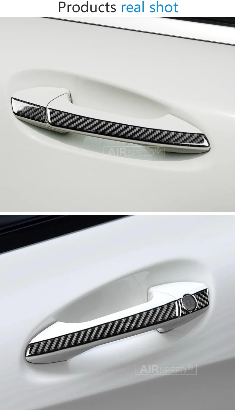 Mercedes Benz A Class 2013-2018 CLA 2013-2018 GLA 2015-16 Carbon Fiber Exterior Door Handle Cover Trim Car Stickers (4)