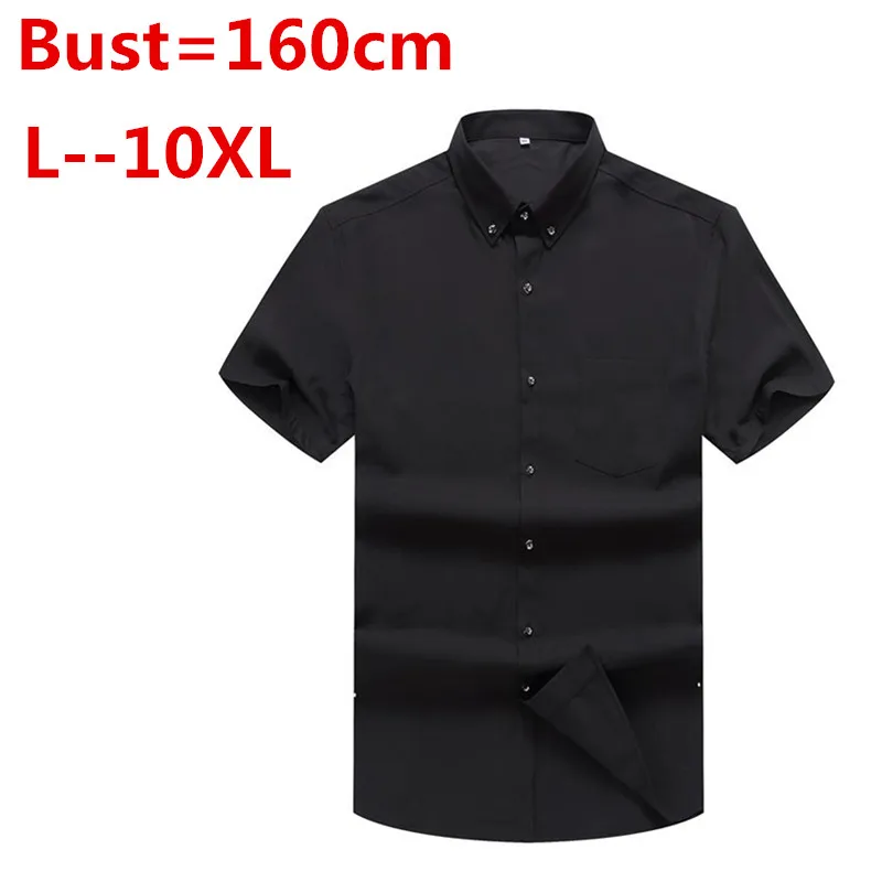 10XL 8XL 6XL 5XL Новая мужская рубашка брендовая роскошная хлопковая с короткими