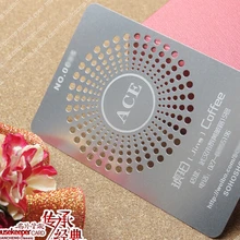 Металлический цвет, металлические визитки, 100 шт в партии роскошный Металл Бизнес ВИП-карта карты, двухсторонняя № 3047